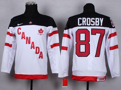 2014/15 Team Canada #87 Sidney Crosby White 100TH Kids Jersey inbean