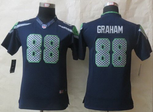 Nike Seattle Seahawks #88 Jimmy Graham Navy Blue Limited Kids Jersey inbean