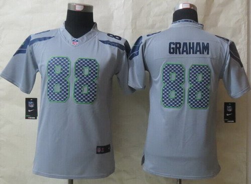 Nike Seattle Seahawks #88 Jimmy Graham Gray Limited Kids Jersey inbean