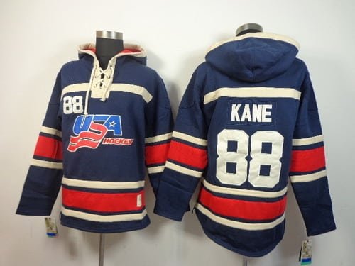 2014/15 Old Time Hockey Team USA #88 Patrick Kane Navy Blue Hoodie inbean