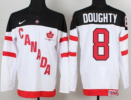 2014/15 Team Canada #8 Drew Doughty White 100TH Jersey inbean