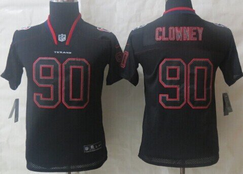 Nike Houston Texans #90 Jadeveon Clowney Lights Out Black Kids Jersey inbean