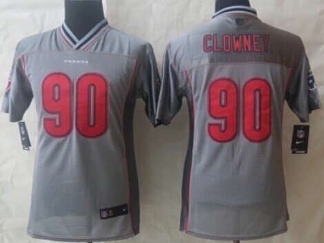 Nike Houston Texans #90 Jadeveon Clowney 2013 Gray Vapor Kids Jersey inbean