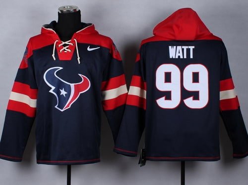 Nike Houston Texans #99 J.J. Watt 2014 Blue Hoodie inbean