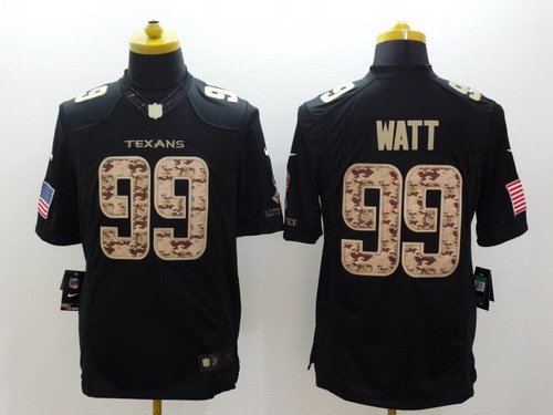 Nike Houston Texans #99 J.J. Watt Salute to Service Black Limited Kids Jersey inbean