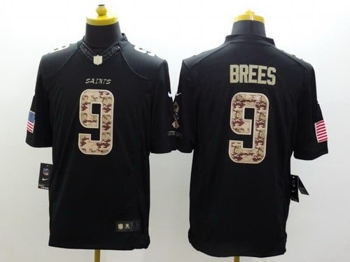 Nike New Orleans Saints #9 Drew Brees Salute to Service Black Limited Jersey inbean