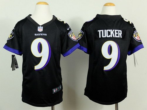 Nike Baltimore Ravens #9 Justin Tucker 2013 Black Game Kids Jersey inbean