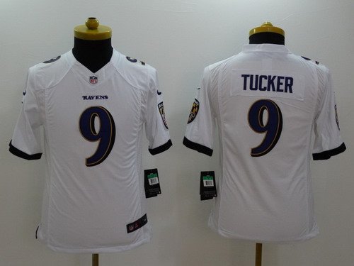 Nike Baltimore Ravens #9 Justin Tucker 2013 White Limited Kids Jersey inbean