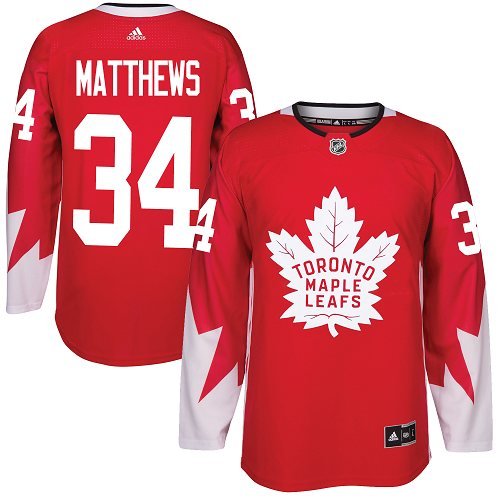 Adidas Toronto Maple Leafs #34 Auston Matthews Red Alternate Stitched Youth NHL Jersey inbean