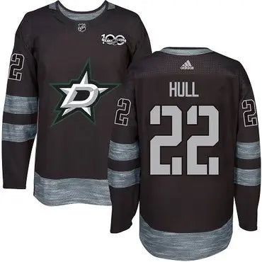 Adidas Stars #22 Brett Hull Black 1917-2017 100th Anniversary Stitched NHL Jersey inbean