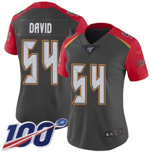 Buccaneers #54 Lavonte David Gray Women's Stitched Football Limited Inverted Legend 100th Season Jersey inbean