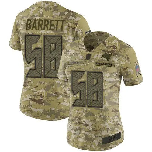 Buccaneers #58 Shaquil Barrett Camo Women's Stitched Football Limited 2018 Salute to Service Jersey inbean