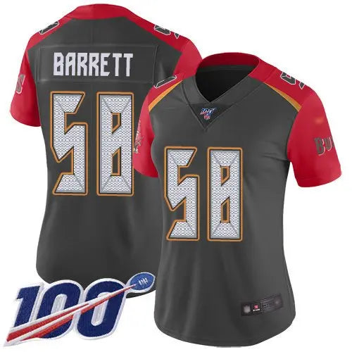 Buccaneers #58 Shaquil Barrett Gray Women's Stitched Football Limited Inverted Legend 100th Season Jersey inbean