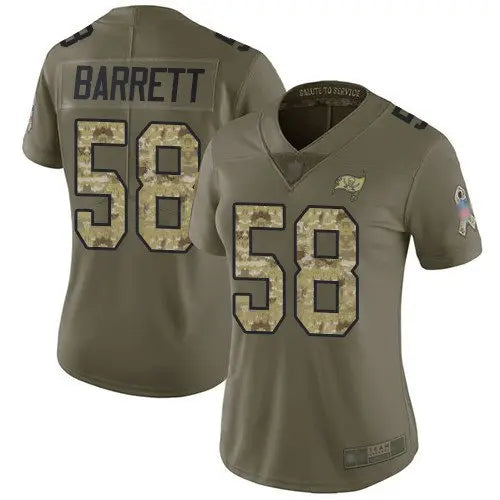 Buccaneers #58 Shaquil Barrett Olive Camo Women's Stitched Football Limited 2017 Salute to Service Jersey inbean