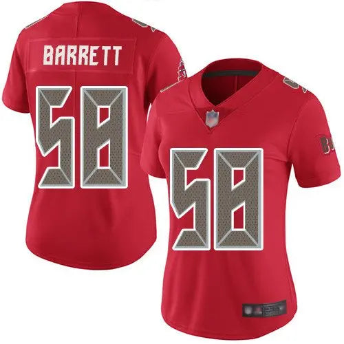 Buccaneers #58 Shaquil Barrett Red Women's Stitched Football Limited Rush Jersey inbean