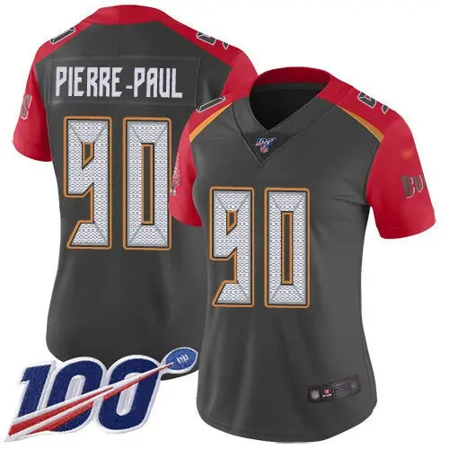 Buccaneers #90 Jason Pierre-Paul Gray Women's Stitched Football Limited Inverted Legend 100th Season Jersey inbean