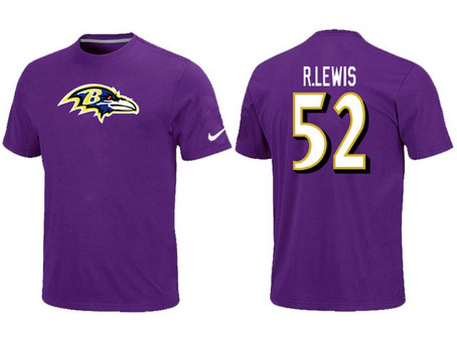 Nike Baltimore Ravens 52 R.LEWIS Name & Number T-Shirt- Purple inbean