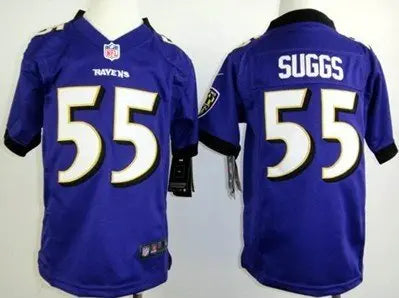 Nike Baltimore Ravens #55 Terrell Suggs Purple Game Kids Jersey inbean