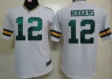 Nike Green Bay Packers #12 Aaron Rodgers White Game Kids Jersey inbean