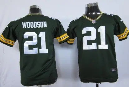 Nike Green Bay Packers #21 Charles Woodson Green Game Kids Jersey inbean