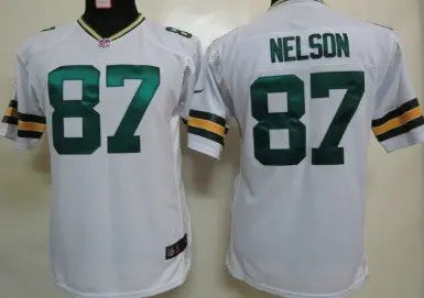 Nike Green Bay Packers #87 Jordy Nelson White Game Kids Jersey inbean