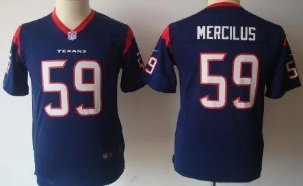 Nike Houston Texans #59 Whitney Mercilus Blue Game Kids Jersey inbean