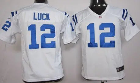 Nike Indianapolis Colts #12 Andrew Luck White Game Kids Jersey inbean