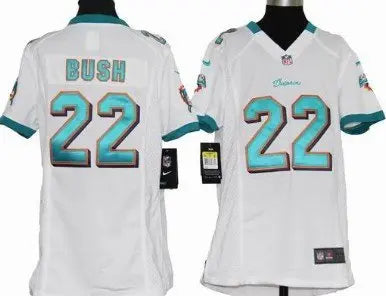 Nike Miami Dolphins #22 Reggie Bush White Game Kids Jersey inbean