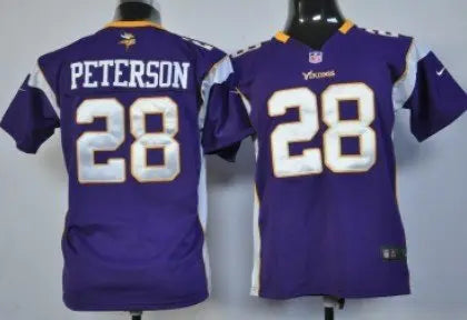 Nike Minnesota Vikings #28 Adrian Peterson Purple Game Kids Jersey inbean