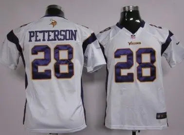 Nike Minnesota Vikings #28 Adrian Peterson White Game Kids Jersey inbean