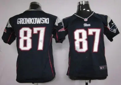 Nike New England Patriots #87 Rob Gronkowski Blue Game Kids Jersey inbean