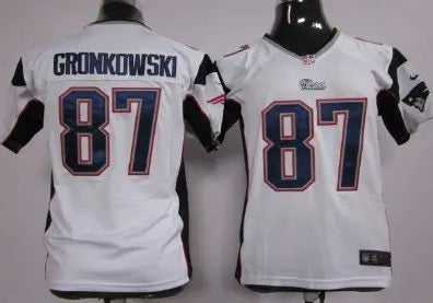 Nike New England Patriots #87 Rob Gronkowski White Game Kids Jersey inbean