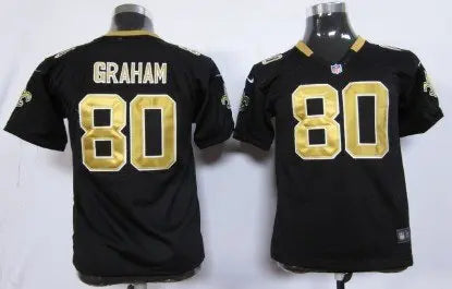 Nike New Orleans Saints #80 Jimmy Graham Black Game Kids Jersey inbean