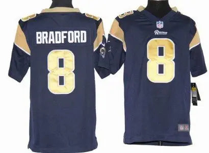 Nike St. Louis Rams #8 Sam Bradford Navy Blue Game Kids Jersey inbean