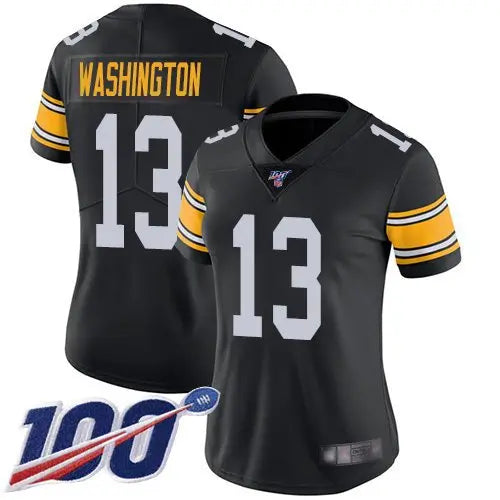 Nike Steelers #13 James Washington Black Alternate Women's Stitched NFL 100th Season Vapor Limited Jersey inbean