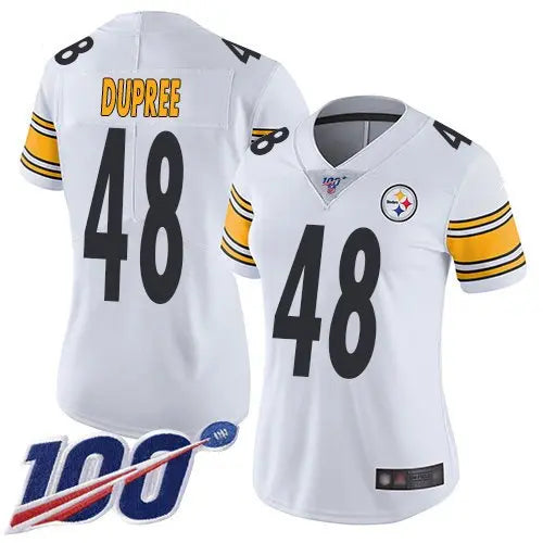 Nike Steelers #48 Bud Dupree White Women's Stitched NFL 100th Season Vapor Limited Jersey inbean