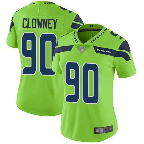 Seahawks #90 Jadeveon Clowney Green Women's Stitched Football Limited Rush Jersey inbean