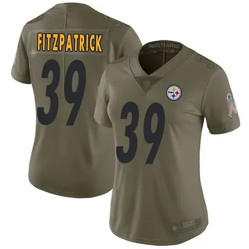 Steelers #39 Minkah Fitzpatrick Olive Women's Stitched Football Limited 2017 Salute to Service Jersey inbean