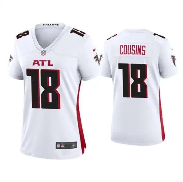 Women's Atlanta Falcons #18 Kirk Cousins White Stitched Jersey(Run Small) inbean