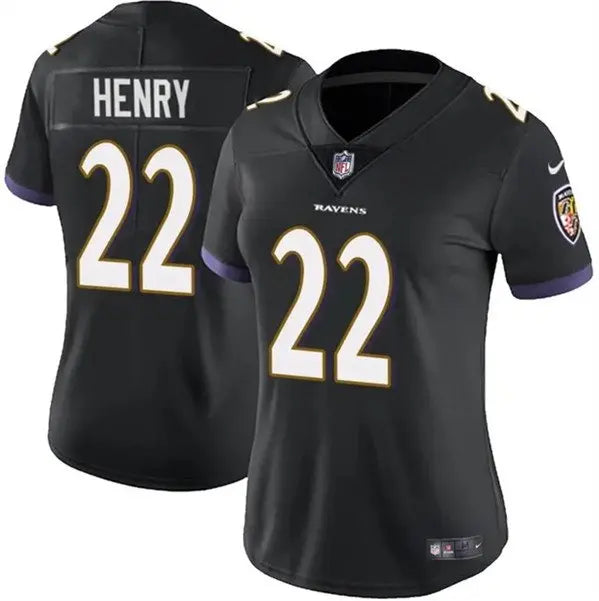 Women's Baltimore Ravens #22 Derrick Henry Black Football Stitched Jersey(Run Small) inbean