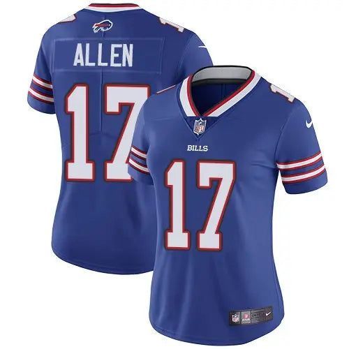 Women's Bills #17 Josh Allen Blue Vapor Untouchable Limited Stitched NFL Jersey inbean