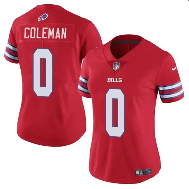 Women's Buffalo Bills #0 Keon Coleman Red Vapor Football Stitched Jersey inbean