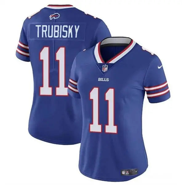 Women's Buffalo Bills #11 Mitch Trubisky Blue Vapor Stitched Football Jersey(Run Small) inbean