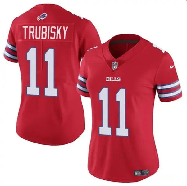 Women's Buffalo Bills #11 Mitch Trubisky Red Vapor Stitched Football Jersey(Run Small) inbean