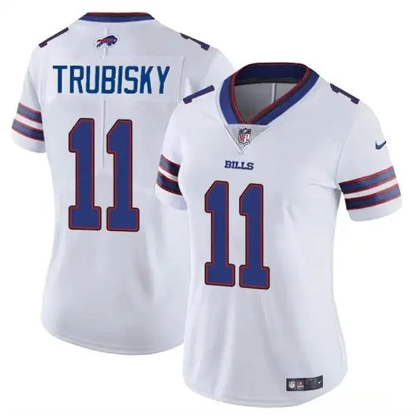 Women's Buffalo Bills #11 Mitch Trubisky White Vapor Stitched Football Jersey(Run Small) inbean