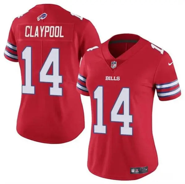 Women's Buffalo Bills #14 Chase Claypool Red Vapor Football Stitched Jersey(Run Small) inbean