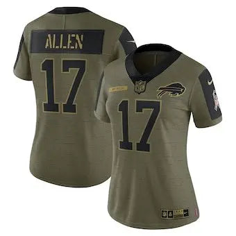 Women's Buffalo Bills #17 Josh Allen Nike Olive 2021 Salute To Service Limited Player Jersey inbean