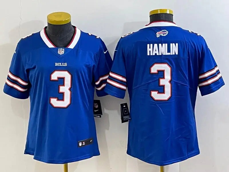 Women's Buffalo Bills #3 Damar Hamlin Blue 2022 Vapor Untouchable Stitched NFL Nike Limited Jersey inbean