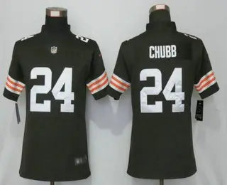 Women's Cleveland Browns #24 Nick Chubb Brown 2020 NEW Vapor Untouchable Stitched NFL Nike Limited Jersey inbean