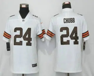 Women's Cleveland Browns #24 Nick Chubb White 2020 NEW Vapor Untouchable Stitched NFL Nike Limited Jersey inbean